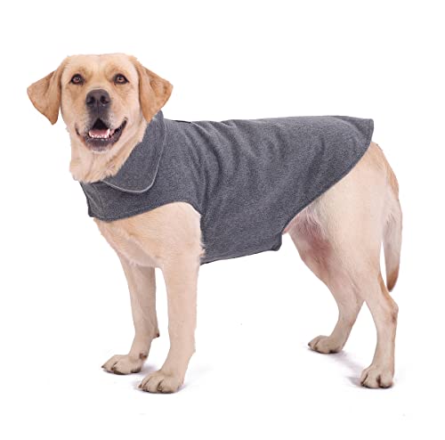 Fleece Dog Coat Pet Jacket Reflective for Cold Weather for Extra Large to Small Pets(Grey,2XL)