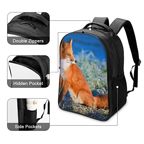 Mochila escolar de zorro con efecto 3D cool y gran capacidad 4