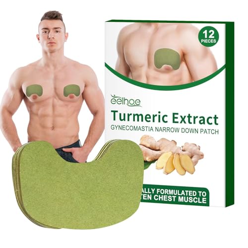 12 tiritas de ginecomastia para hombres | parche para reducir la celulitis ginecomastia | parche de fusión reafirmante de ginecomastia - masaje eficaz para reducir la celulitis mamaria