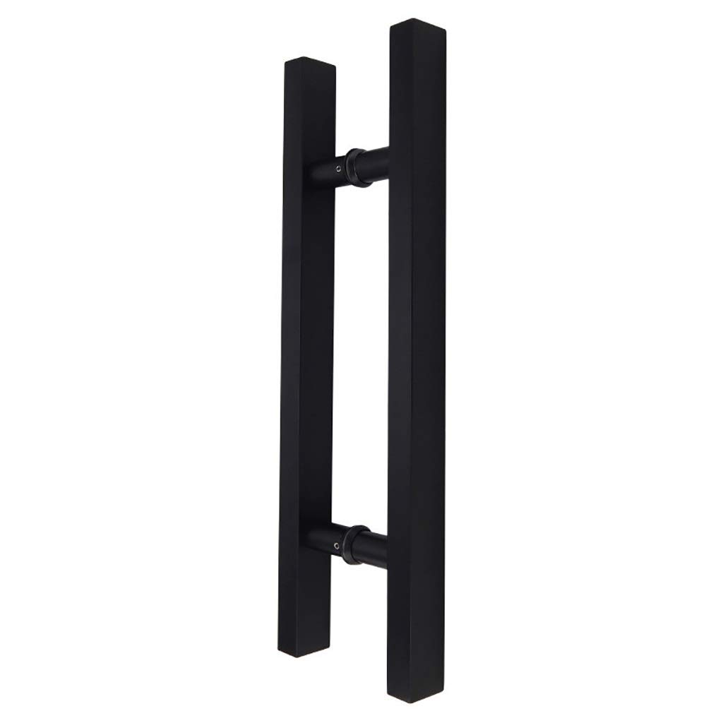 Juego de herrajes para Puerta, manija de Puerta de Tubo Cuadrado Negro de Acero Inoxidable Duradero para Puerta de Vidrio, Puerta de Madera, Puerta de Empujar y jalar, Puerta corredera, Puer