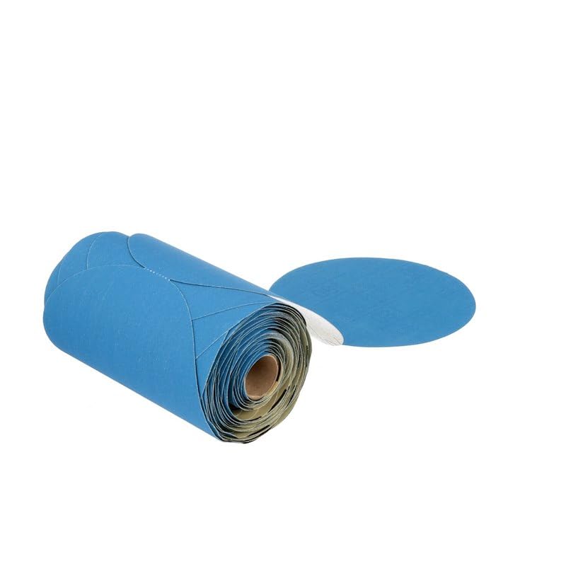 Sanding Disc 6 Inch Diameter Pressure Sensitive Adhesive Type Attachment Dry Use Only 5 Rolls Per Case Blue Ceramic Aluminum Oxide