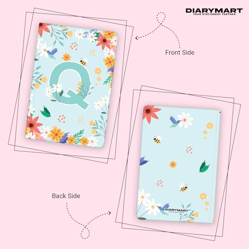 Image of Initial Q Premium Soft Bound Notebook Diary for Girls and Women (B6, 90 GSM, 160 Ruled Pages) Floral Design Notebook Journal Diary