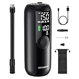 Woowind 自転車 空気入れ 電動 電動空気入れ エアポンプ 車 バイク オートバイ ボール対応 最大圧力150PSI コードレス 自動停止 米式 英式 仏式バルブ対応 LED懐中ライト付き 日本語説明書付き