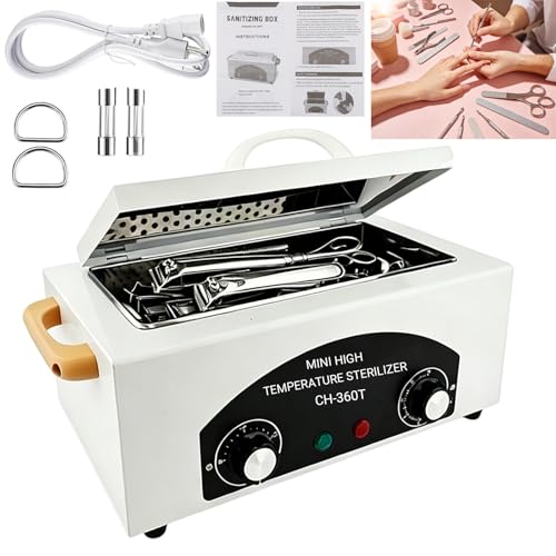 High Temperature Sterilizer Autoclave Machine, 110V 300W 1.5L with Timer Manicure Metal Tool Cleaner Machine,Autoclave Sterilizers, Nail Tool Sterilizer for Sundry Beauty Hair Nail Metal Tools