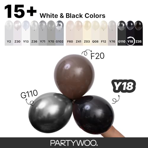 Image of PartyWoo Black Balloons 101 pcs 12 Inch Latex Helium Matte Black Balloons for Baby Shower Birthday Graduation Casino Gaming Anniversary Retirement Pirate Race Car Theme Party Decorations Black-Y18