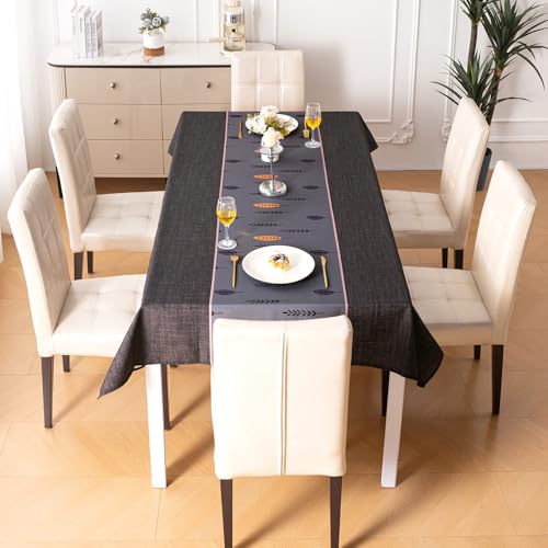 Image of HOKIPO Modern Grace Table Cloth for 6 Seater, 55x86 in, Twilight Fern