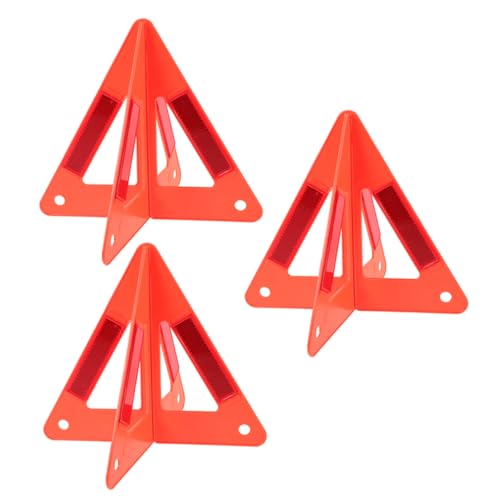 Alipis Triangles De Sécurité Réfléchissants Pliables 3 Pièces En Plastique Pour Véhicules, Utilisation Routière Et Urgence, Panneau Triangulaire Stable Fiable