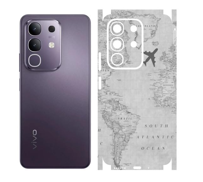 passionflower Full Back Vinyl Skin for Vivo T4X 5G, Ultra-Thin, Scratch-Resistant, Bubble-Free, Anti-Fingerprint, Black and White, Full Body Protection-image-32