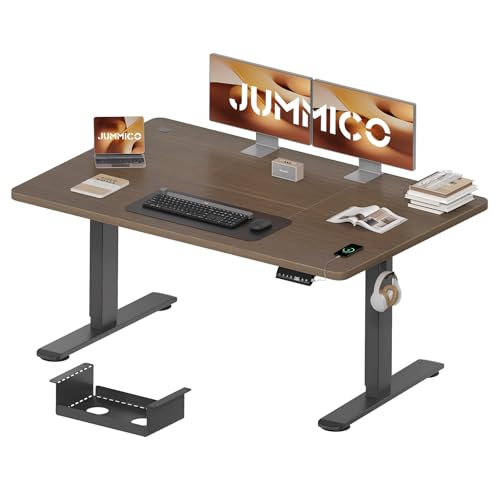 JUMMICO Höhenverstellbarer Schreibtisch 140 x 70 cm mit...