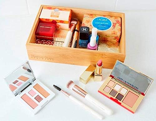 Miniatura 9 de Organizador de cajones de bambú y juego de almacenamiento, juego de 5 bandejas de almacenamiento, cajas de madera de varios tamaños para escritorio