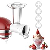 Gvode Frozen Fruit Ice Cream Attachment for Kitchenaid, Make Healthy Ice Cream, Dairy-Free Frozen Fruit Sorbet, Dessert and Soft Serve Frozen Yogurt, Ice Cream Maker- Dishwasher Safe