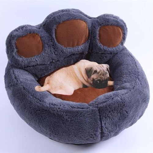 ITODA Soft Pet Bed Sofa for Cats and Small Medium Dogs Bear Paw Warm Plush Dog Cat Nesting Bed Sofa Large Cuddler Sleeping Bed Mat Puppy Kitten Calming Bed Cozy Bed Hut Washable Nest Pad