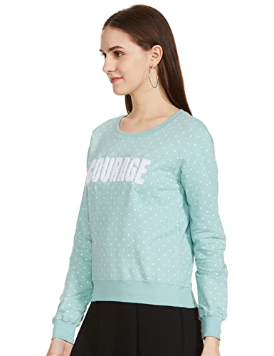 Image of Max Women Polka Dot Printed Cotton Round Neck Sweatshirt