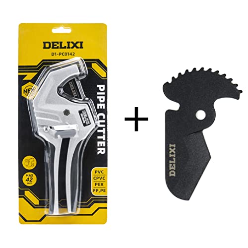 Delixi Pvc Pipe Cutter With Blade,Pvc Cutter Ratchet-Type Pipe Cutter,Plastic Pipe Cutter, Pex Ppr,Hoses And Plumbing Pipes (1-5/8"(42Mm)) #TOP6