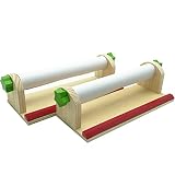 Beipoo 2 Packs Wooden Tabletop Paper Roll Dispenser with 70G High Density Paper(12 inches x 75 feet)