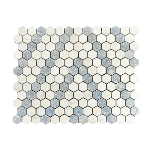 Tenedos HTC158 Suzi Marble Hexagon Mosaic Tile 11"x14" – Polished