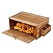 TOLEAD Panera de Bambu Caja de pan con Cubierta de Puerta, Contenedor para Alimentos y Comida 40x27x17cm (Rectángulo)