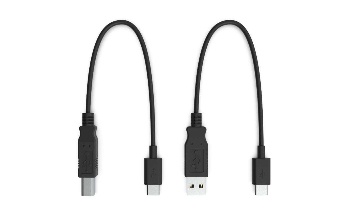 CME WIDI Uhost Zestaw Kabli USB-B OTG (2-Pak) – USB-B OTG do USB-C oraz USB-A do USB-C do Podłączania Urządzeń MIDI i Komputerów do WIDI Uhost