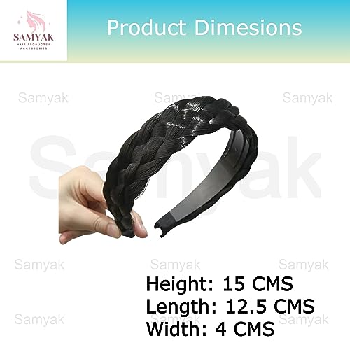 Image of Samyak Synthetic Hair Braided Hair Band 4 Plaited Headband For Women & Girls Fashion Hair Accessory (Black)