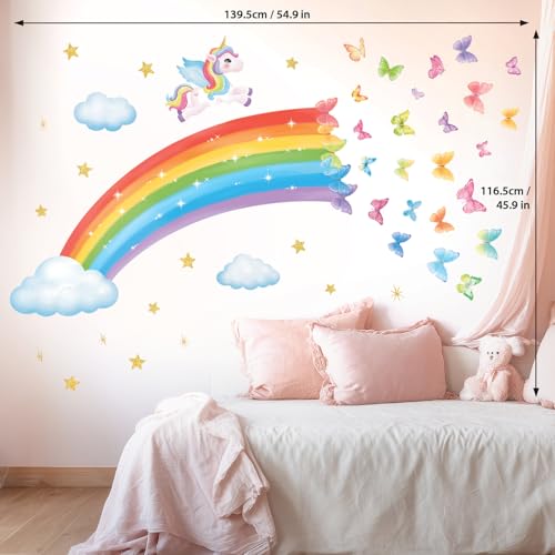 Adhesivos de Pared DECOWALL Arcoiris Unicornio para Niños miniatura 5