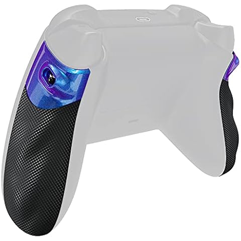 eXtremeRate FLEXOR Rubberized Side Rails Grips Trigger Stop Kit for Xbox Series X/S Controller, Ergonomic Trigger Stopper Handle Grips for Xbox Core Controller - Diamond Textured Chameleon Purple Blue Cover