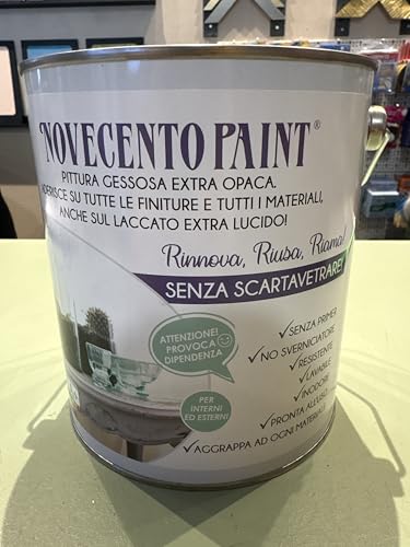 Novecento Paint Pittura Gessosa Extra Opaca per Mobili, Blu Petrolio,