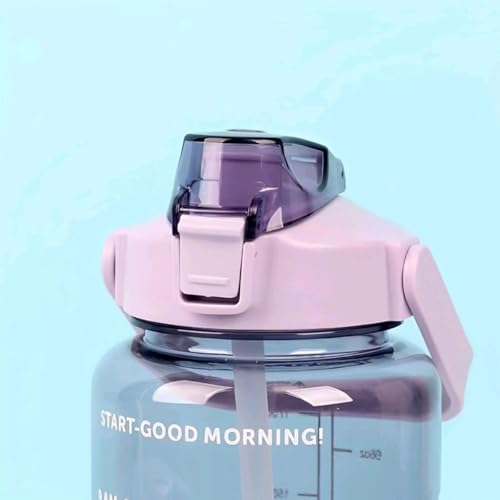 Image of VISBY INDIA Plastic Water Bottle, 2L Capacity, BPA-Free, Airtight, Contemporary Style, Wide Mouth Design for Home, Office, Gym, Travel, Clear Finish, 20cm Height (Purple)