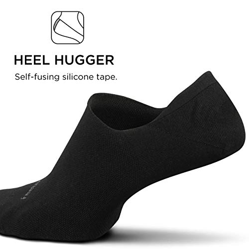 Feetures Everyday Light Cushion Invisible Sock for Men - Anti-Slip Sock Liner with Targeted Compression - Black, L (1 Pair)3