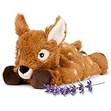 warmies Microwavable & Weighted Stuffed Animals, Laying Deer - Heated Stuffed Animal Plushie for Warmth & Comfort - Cute Soft Plush Toys for Adults & Children (Boys, Girls, Babies & Toddlers)