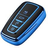Tukellen for Toyota Key Fob Cover,Special Soft TPU Key Case Cover Protector Compatible with 2018-2020 Toyota RAV4 Camry Avalon C-HR Prius Corolla(only for Keyless go)-Blue