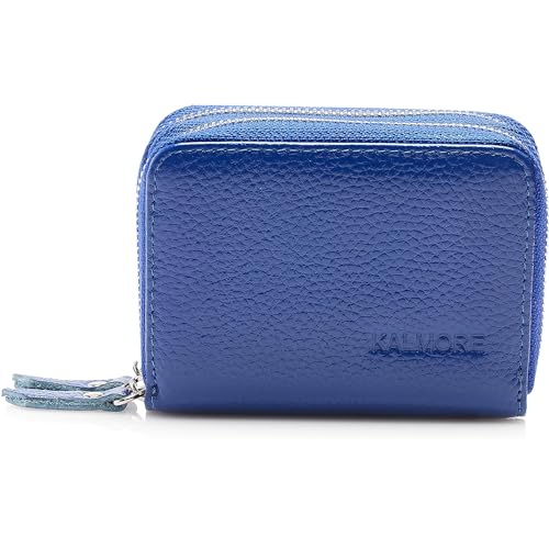 KALMORE Women's Leather RFID Secured Spacious Cute Zipper Card Wallet Small Purse