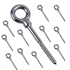 Efuturetime EA-91653L Augenschrauben Edelstahl M6 12er-Pack