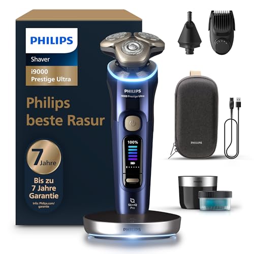 Philips Rasierer i9000 Prestige Ultra, Nass- und Trockenrasierer, adriatic, Druck- und...