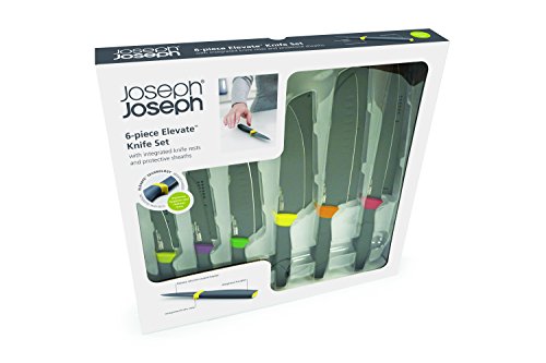 Couteaux en acier Joseph Joseph Elevate noir et multicolore 6 pièces