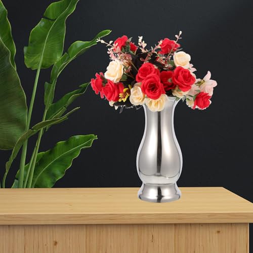 Florero de acero inoxidable premium con acabado natural elegante 7