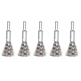 SHINEOFI 5pcs Stainless Steel Wire Drill Brush Heads for Handheld Electric Drill, Polishing and Cleaning Test Tubes, Sturdy Spiral Wire Brushes Accessory for Industrial Use