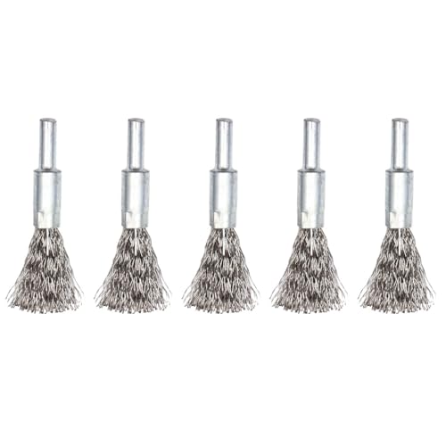 TEMPNAP 5pcs Stainless Steel Wire Brush Drill Attachment Polishing Head Test Tube Cleaning Brush Accessory for Handheld Electric Drill Industrial Use