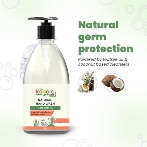 Koparo Natural Hand Wash Liquid | Lavender and Aloe and Green Tea Combo | 500ml Each | Safe for Kids and All Skin Types | Eco Friendly, Plant Based... - Image 2