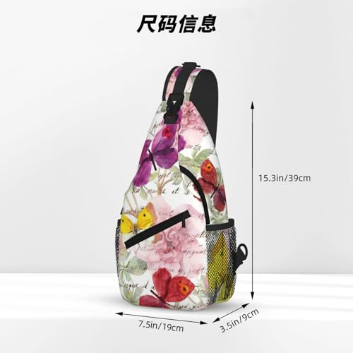 Mochila de pecho con estampado de mariposa para hombre y mujer 4