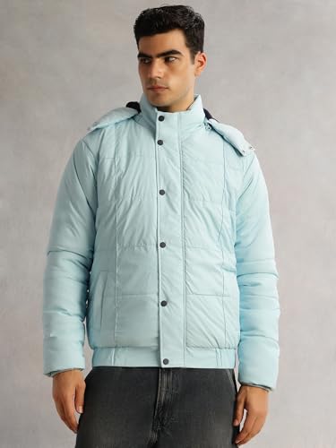 Image of Thomas Scott Men's | Regular Fit | Long Sleeves | Hood Collar | Zip Closure | Dry Clean | 2 Pockets | Polyester | Knitted | Puffer | Jacket