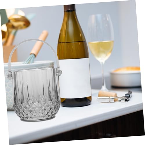 Cubo pequeño para hielo de plástico transparente y portátil para bares y discotecas 6