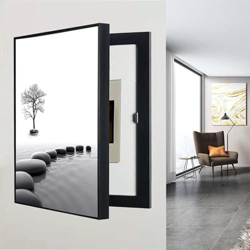 Breaker Box Cover Decorative, Poster Decorative Mural, Living Room Office Electrical Panel Cover Decoration, for Home or Office Decor(Black-3,45 * 55cm/17.7 * 21.7in)