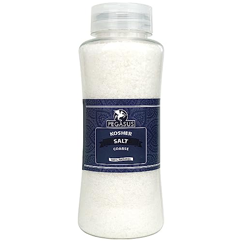 Pegasus Kosher Sea Salt Coarse 800g Certified Kosher Coarse Grain Salt Ideal for Cooking Seasoning and Finishing Natural Texture Resealable Bottle (Pack of 1)