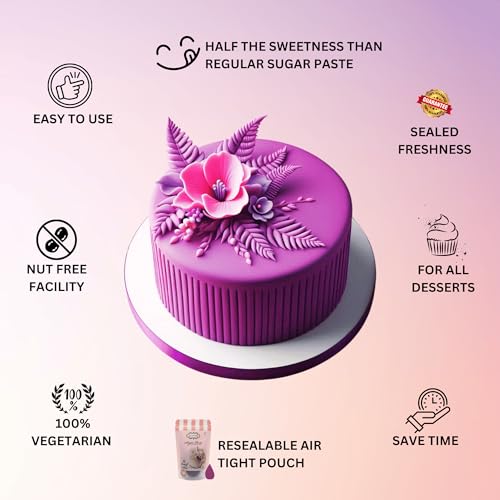 Image of Confect Fuchsia Pink Sugar Paste | Edible Sugar Paste | Fondant for Cake Decoration | Chef's Choice for Cake Decorating | Vegan, Gluten-Free, Nut-Free, Palm Oil-Free- 1 KG