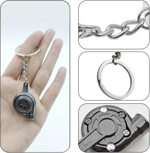 Image of BLACK 1PC Turbo Design Metal Keychain Key Ring Metal Key chain Pendant Ring Car Styling|fast furious keychain|turbo lighter keiIychain| steering wheel keyichain|car gear keyichain