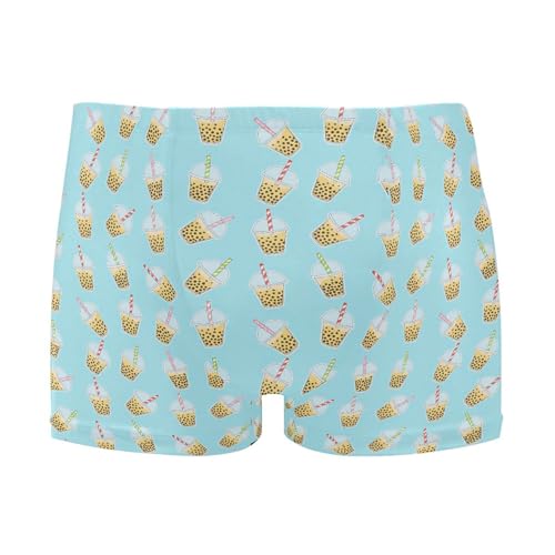 Bubble Tea Beverage Mens Swim Trunk Swimwear Bathing Suit Swim Brief Square Leg Board Short S B0404735