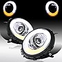 Autozensation Compatible with 2007-2013 R56 MINI Cooper Hardtop/Hatchback LED Turn Signal Chrome Projector Headlights L + R Pair Headlamp
