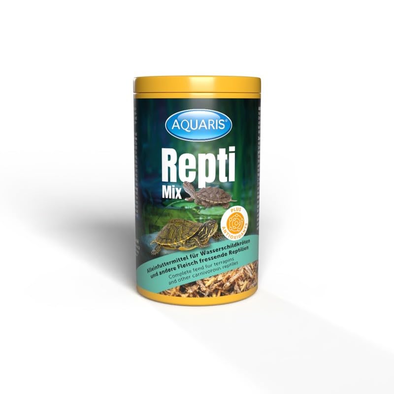 AQUARIS Repti Mix - Comida natural para tortugas de agua y tierra - 220 g/1 l - Rico en proteínas, fácil de digerir, favorece el caparazón y los huesos fuertes