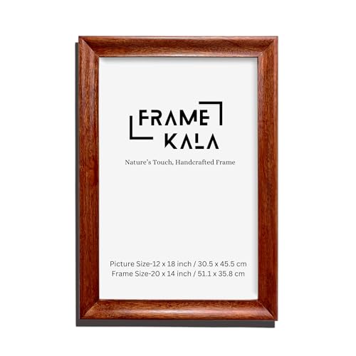 Image of Handcrafted Blue Color Vintage Wooden Photo Frame for Artworks, Pictures, Photos, Wall Frame, Home, and Office Decor - 12x18-inch Display (Warm Walnut, 12 x 18 inch Photo Size)