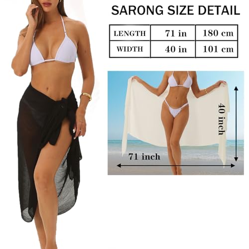 Women's Sarong Beach Coverups,Sarongs Wraps For Women Skirt Swimsuit Wrap Pareo Swimwear Cover-Up Dress3